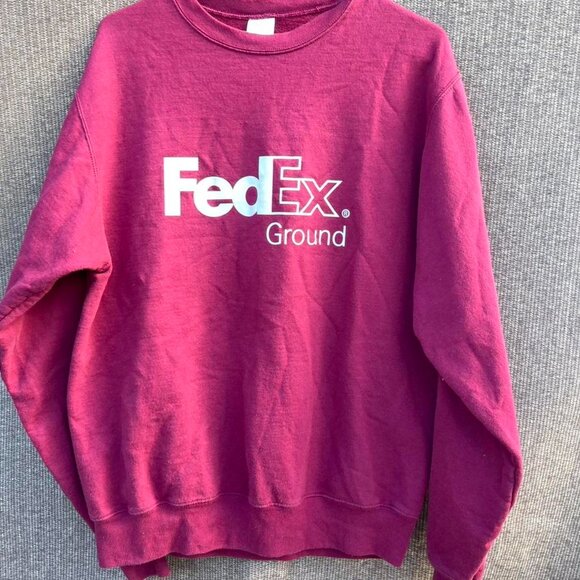 FedEx Other - FedEx Ground crewneck sweatshirt Burgundy Red White Men’s Sz M